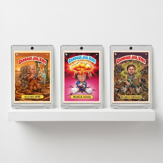 Political Satire Garbage Pail Kids Card Set, Trump Biden Vance Parody Collectible