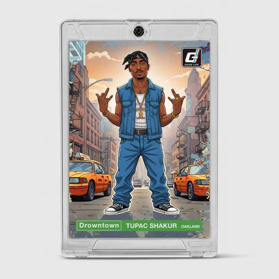 Tupac Custom Trading Card | Downtown Homage | Limited Edition Hip Hop Collectible | 90s Rap Memorabilia | West Coast Culture