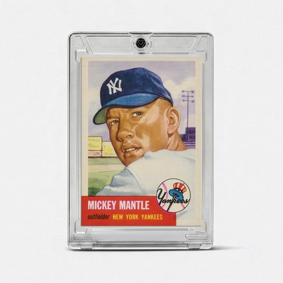Mickey Mantle 1953 Topps Replica Card | Vintage Baseball Reprint | Yankees Trading Card | Sports Memorabilia Display