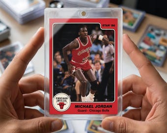 Michael Jordan Rookie Card 1985-86 Star #117 Exact Replica  | Vintage Chicago Bulls Sports Memorabilia