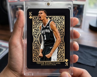 Victor Wembanyama Rookie Card | San Antonio Spurs All Kings Holographic Sports Memorabilia | Custom NBA Trading Card by Good Life Retro