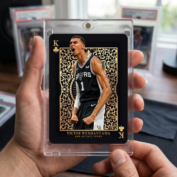Victor Wembanyama Rookie Card | San Antonio Spurs All Kings Holographic Sports Memorabilia | Custom NBA Trading Card by Good Life Retro