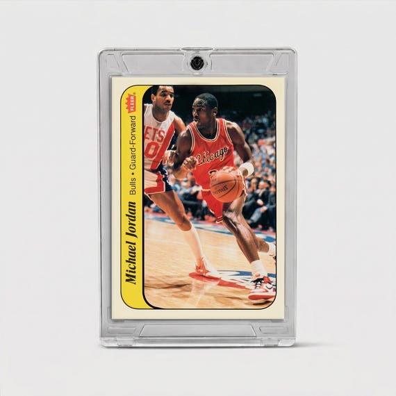 Michael Jordan Rookie 1986 Fleer Basketball Sticker #8 Exact Replica | Vintage Chicago Bulls Sports Memorabilia