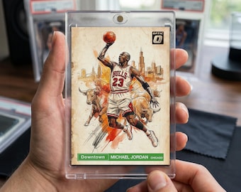 Michael Jordan Custom Holo Trading Card Downtown Chicago Bulls