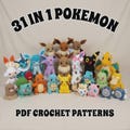 30+ Pokemon Crochet PDF - Pikachu, Charmander, Squirtle & Bulbasaur + More - Instant Digital Download