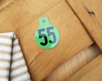 Metal Tag 55 / Jewelry making / scrapbooking / antique / vintage / number tag / primitive tag / farmhouse decor