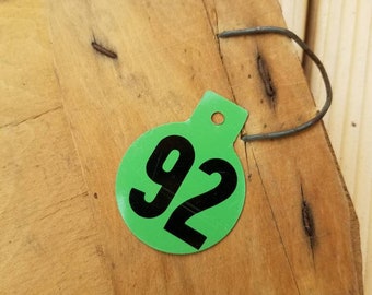 Metal Tag 92 / Jewelry making / scrapbooking / antique / vintage / number tag / primitive tag / farmhouse decor