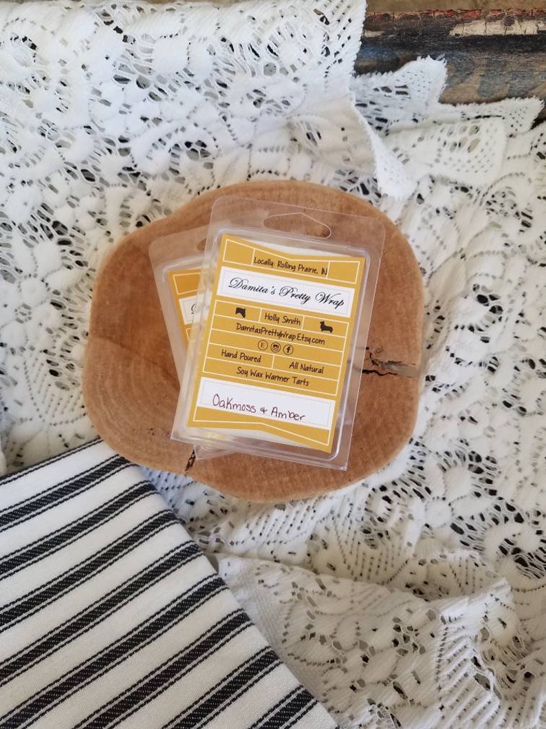 OakMoss /& Amber All Natural Soy Wax Warmer Tarts Soy Melt Candle Wedding Favors Gifts