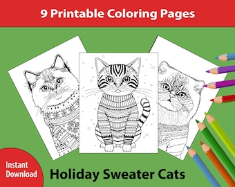 Sweater Cats Coloring Pages