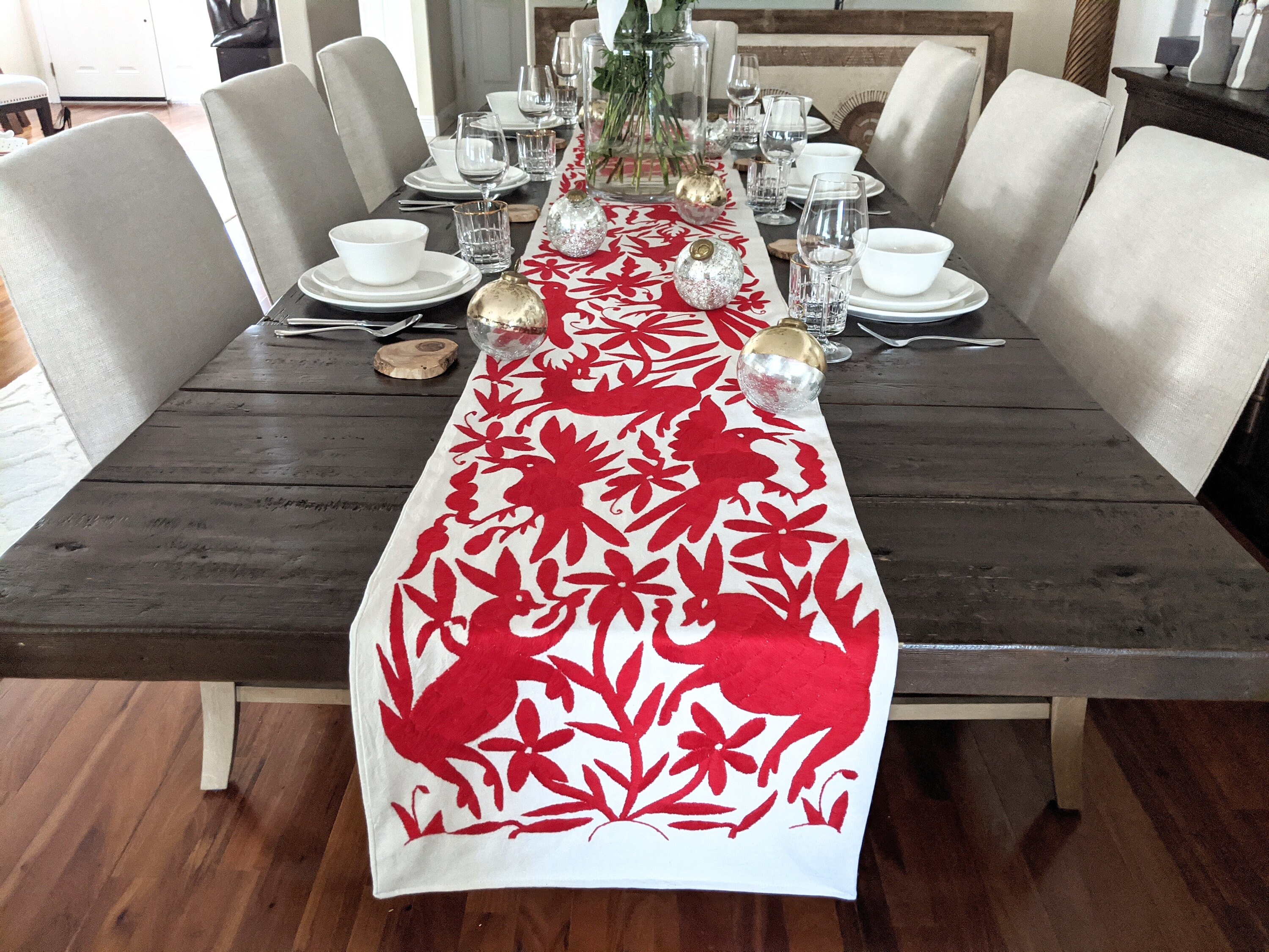 Made-to-Order / Custom Made: Otomí Table Runner Hand Embroidery
