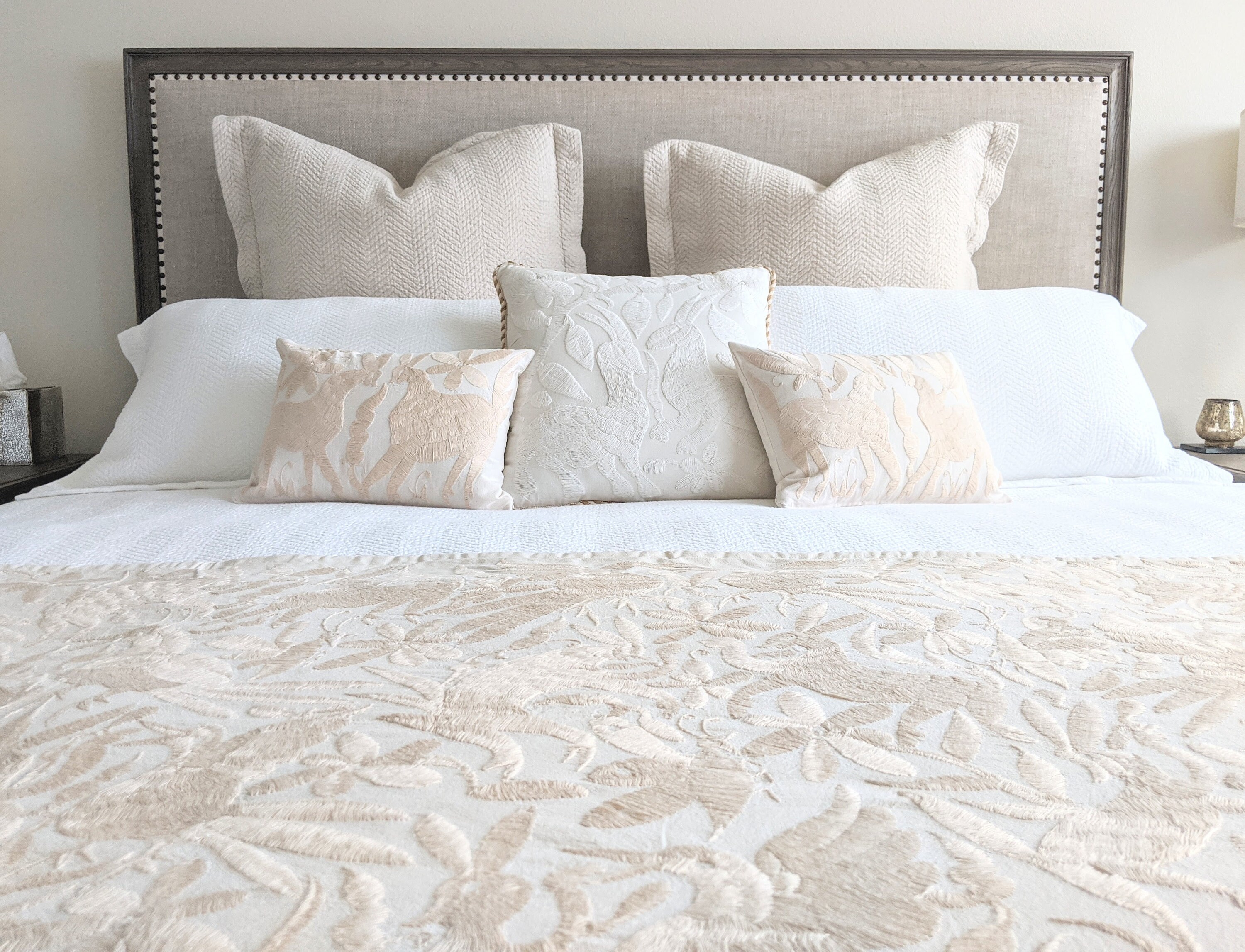 MadetoOrder / Custom Made Otomi Hand Embroidery Throw Quilt Blanket