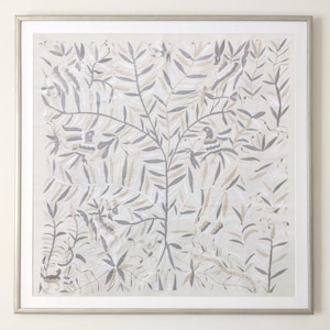 Made to Order. Unframed Otomi Tree of Life Wall Art Hand Embroidered Tapestry Mexican Textile in Neutral Colors.