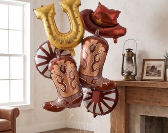 Western Balloon Set of 6 PCS, Cowboy Birthday Party Decor, My Rodeo
