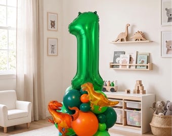 Dinosaur 1st Birthday Balloon Set, 27 Pcs, Dino Party Decorations for Kids