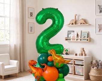 Dinosaur 2nd Birthday Balloon Set, 27 Pcs, Dino Party Decorations for Kids