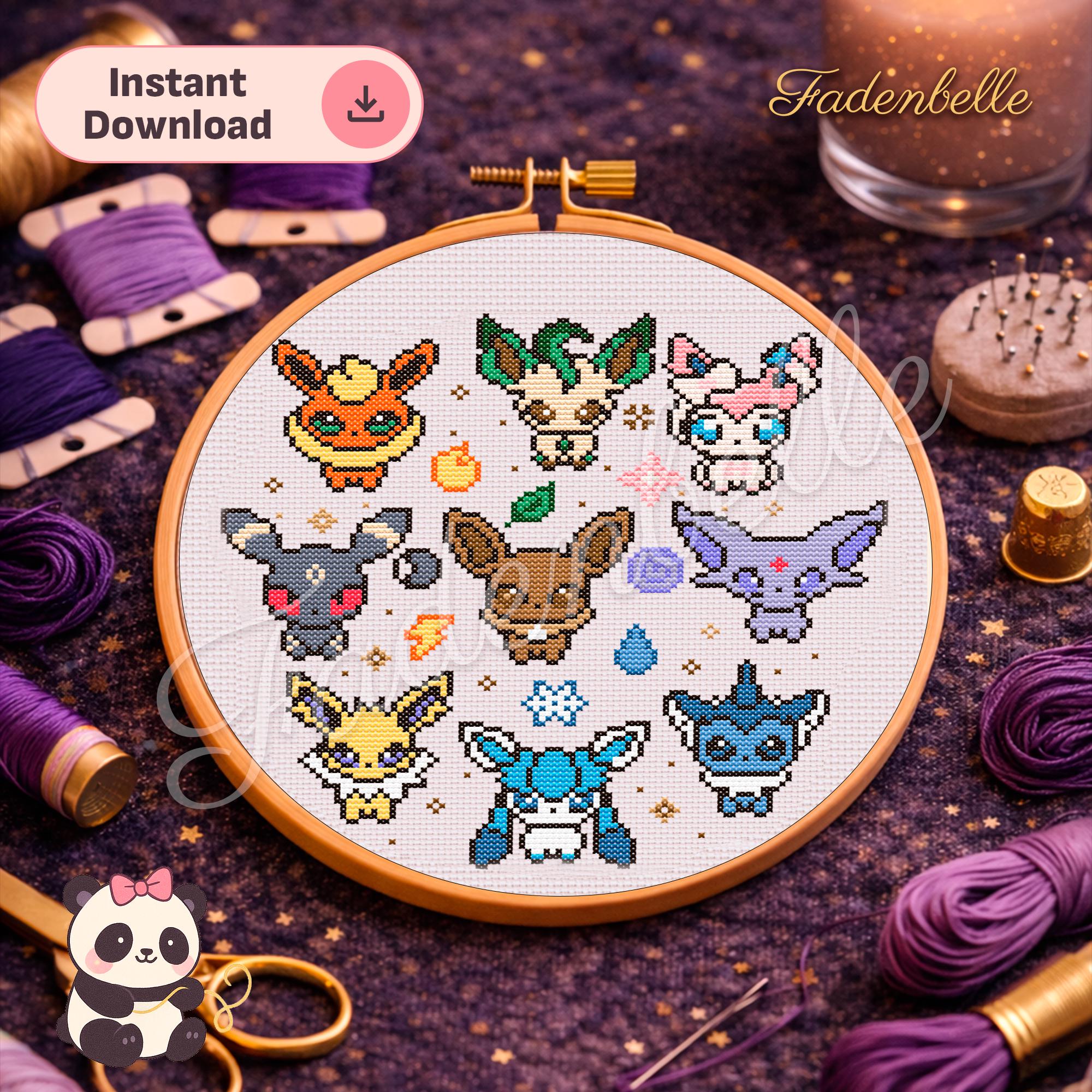 Eevee cross stitch - Etsy 日本