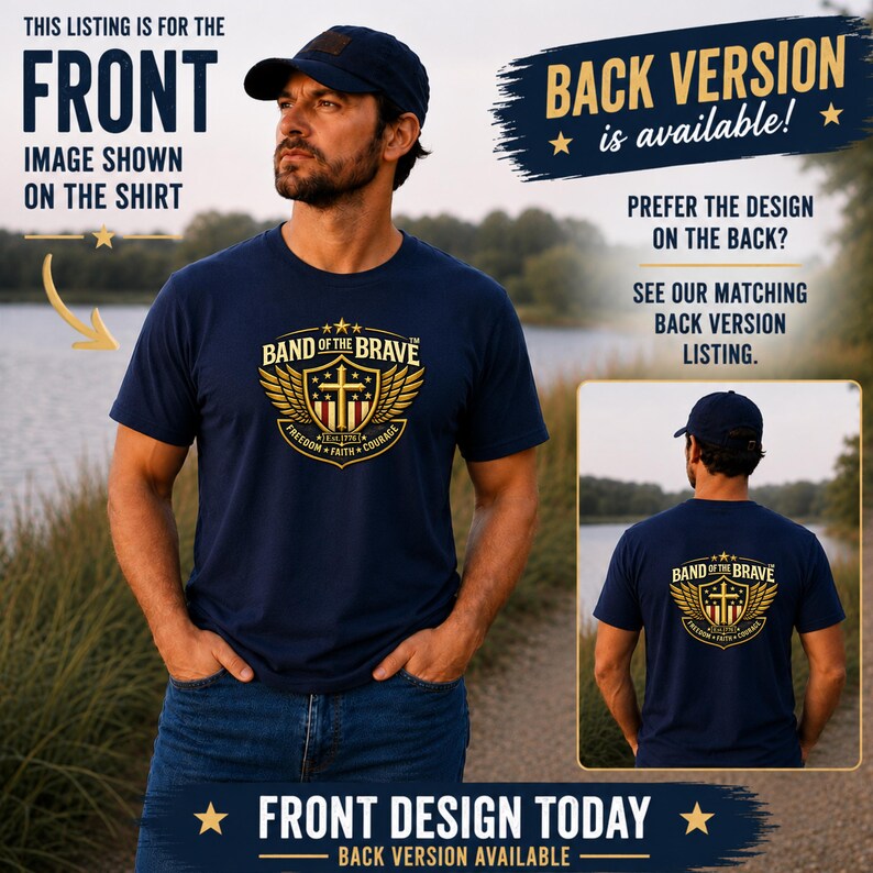 Patriotic Biker T-Shirt, American Flag & Cross, America 250, 1776 Freedom, 4th of July, Front Print Tee image 2
