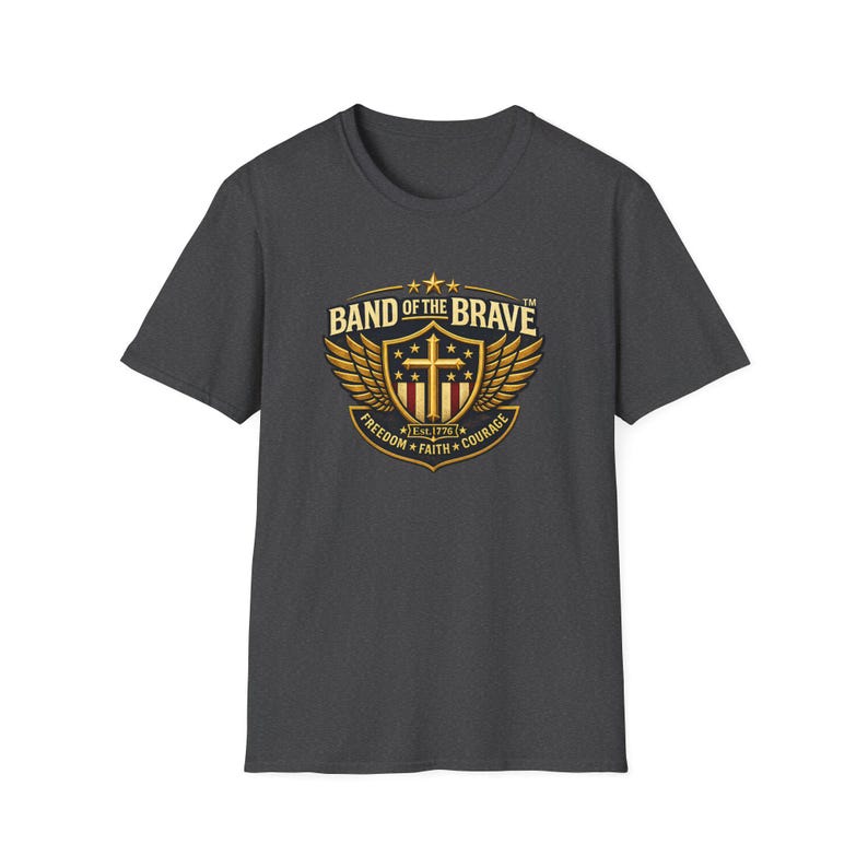 Patriotic Biker T-Shirt, American Flag & Cross, America 250, 1776 Freedom, 4th of July, Front Print Tee image 13