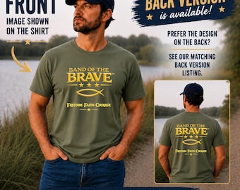 Christian Patriotic T-Shirt, Fish Symbol, America 250, 1776 Freedom, 4th of July, Front Print Tee