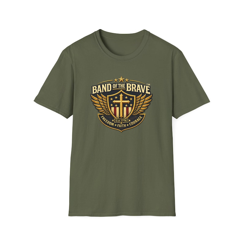 Patriotic Biker T-Shirt, American Flag & Cross, America 250, 1776 Freedom, 4th of July, Front Print Tee image 14