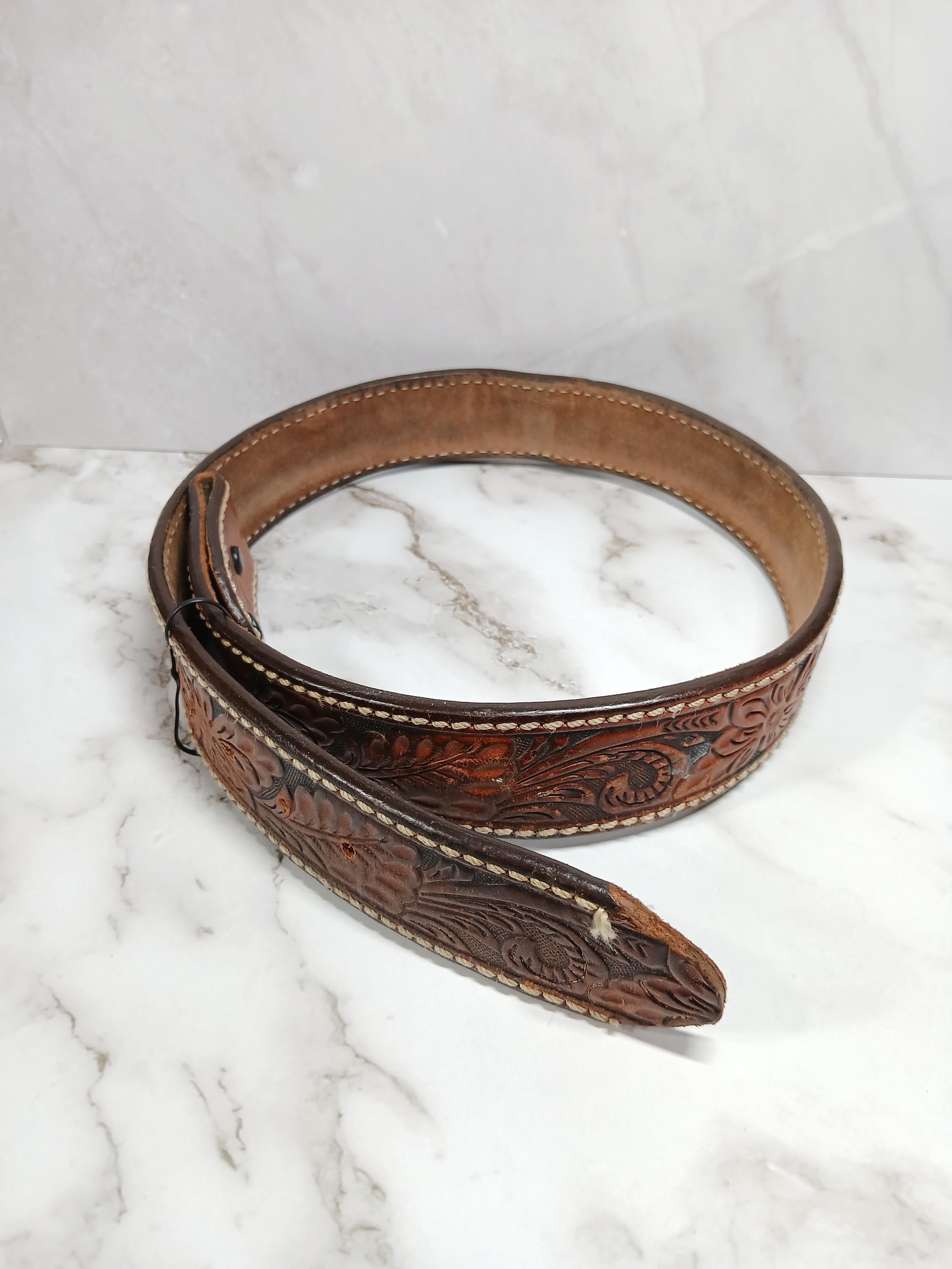 美品 トニーラマ 100周年 ウエスタンレザーベルト カービング USA製 38