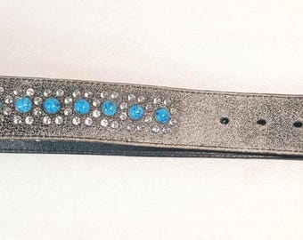 Green Genuine Leather Belt 1877 With Southwestern Geometric  display picture 1