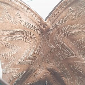 Stivali da cowboy Justin 8.5 EE in pelle bicolore marrone beige rodeo immagine 18