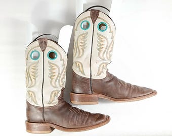 SENELK Vintage cowboylaarzen voor heren, westernlaarzen, halfhoge instaplaarzen, retro winterlaarzen, grijs., 44 EU