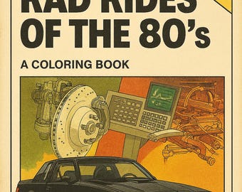 Libro para colorear de muscle cars de los 80: coches retro y clásicos (descarga digital)