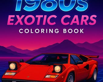 Libro para colorear de coches exóticos de los 80: supercoches retro, cyberpunk (PDF)