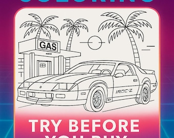 Dibujos para colorear de coches de los 80: muestra imprimible (pruébalo antes de comprarlo)