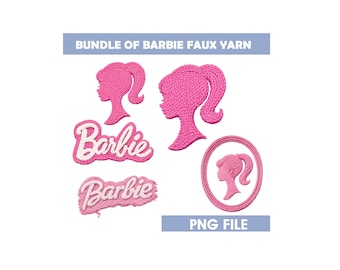 Barbie Faux Wolle PNG Bündel | Pinke Puppe Clipart (Instant Download)