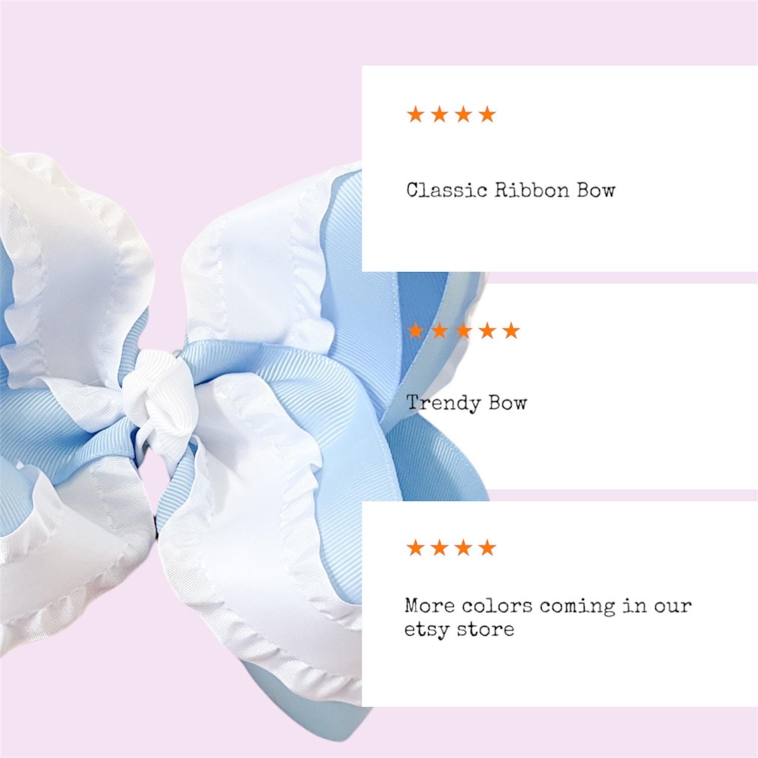 Blue Ruffle Boutique Bow - Etsy