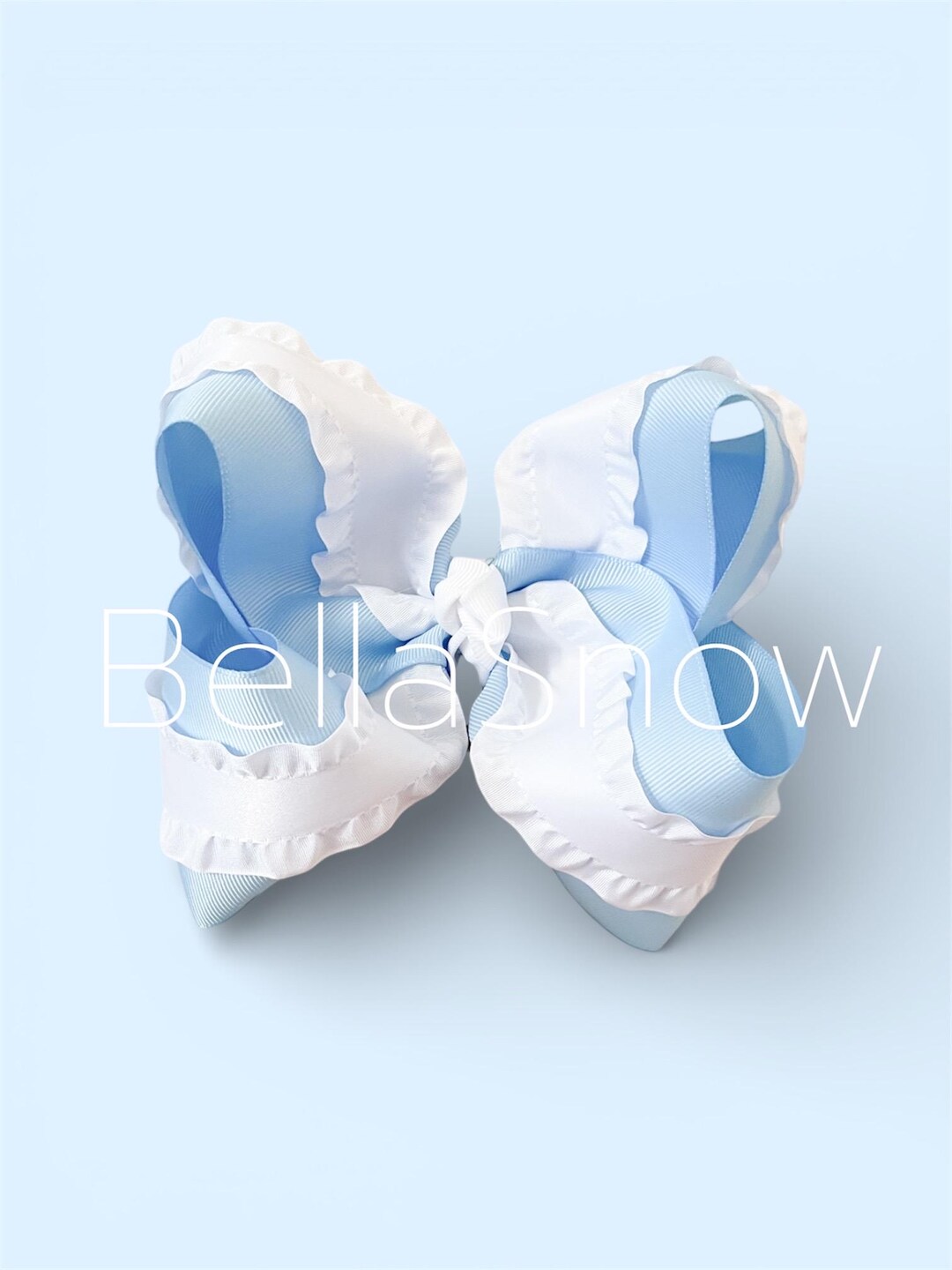 Blue Ruffle, Dusty Blue, Boutique Bow - Etsy