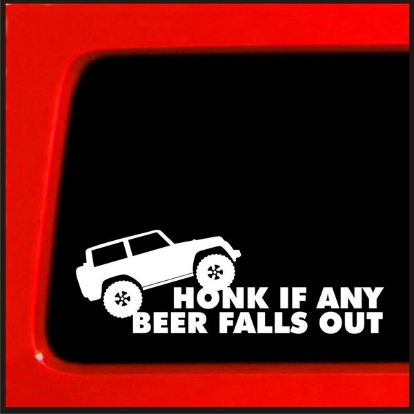 Sticker Connection | Honk If Any Beer Falls Out | Funny Bumper Sticker Vinyl Decal for Car, Truck, Window, Laptop, Wall, Toolbox | 2.5"x6"