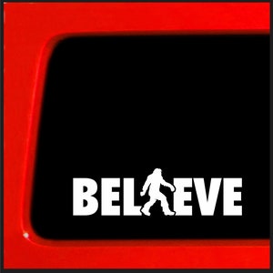 Bigfoot Sticker I Believe | Yeti, Vinyl Bigfoot Bumper Decal for Car, Truck, SUV, Window, Laptop