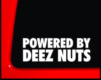 Sticker Connection | Powered by Deez Nuts | Bumper Sticker Decal for Car, Truck, Window, Laptop | 2.5"x7" (White)