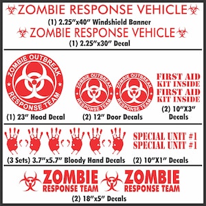 Zombie Outbreak Response Team Sticker Variety Pack- 17 stickers - - Zombie Outbreak Response Team, The walking dead, TWD, Zombie JDM