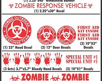 Zombie Outbreak Response Team Sticker Variety Pack- 17 stickers - - Zombie Outbreak Response Team, The walking dead, TWD, Zombie JDM