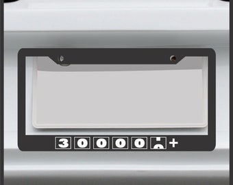 Sticker Connection | 300,000 + Miles - License Plate Frame - Funny Custom Cops Police, Speeding, Funny Car Decal