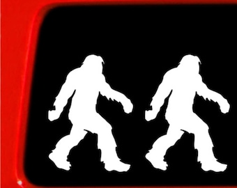 Bigfoot Sasquatch Stick Figure Family | Bumper Sticker Decal for Car, Truck, Window, Laptop, Wall | 5"x3.6" (White)
