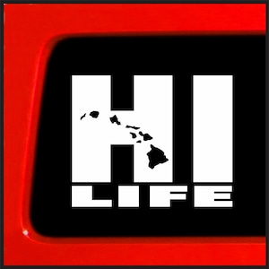 Hawaiian Islands Sticker (3.8&quot;x4.75&quot;) - HI Life Vinyl Decal for Car, Window, Laptop - Aloha State Bumper Sticker, bumper vinyl hawaii