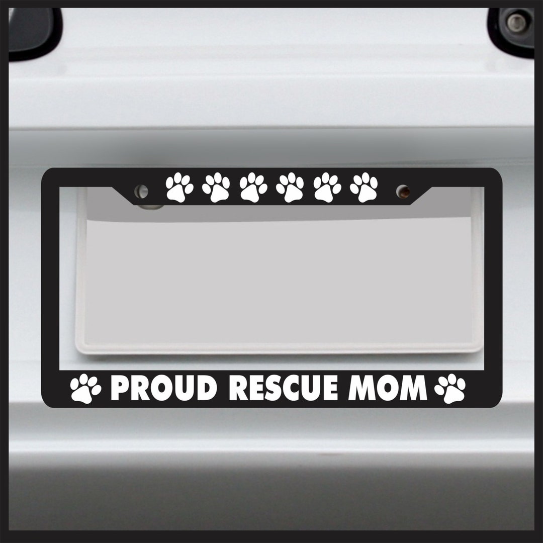 Dog Mom Paw Print License Plate Frame – Pet Lover Car Accessory