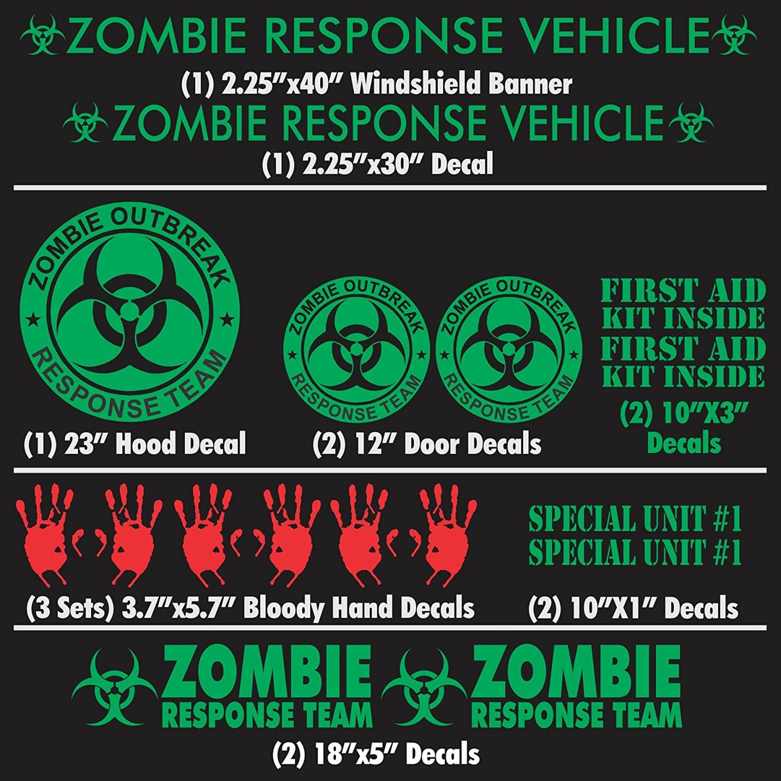 Zombie Outbreak Response Team Sticker Variety Pack- 17 Stickers ...