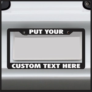 Sticker Connection | Custom License Plate Frame | Your Text Here License Plate Frame, Fits Standard USA License Plates