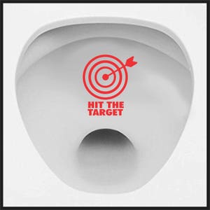 Sticker Bullseye toiletdoel – vinylsticker zindelijkheidstraining, 4 x 4 inch, waterdicht voor jongens en peuters