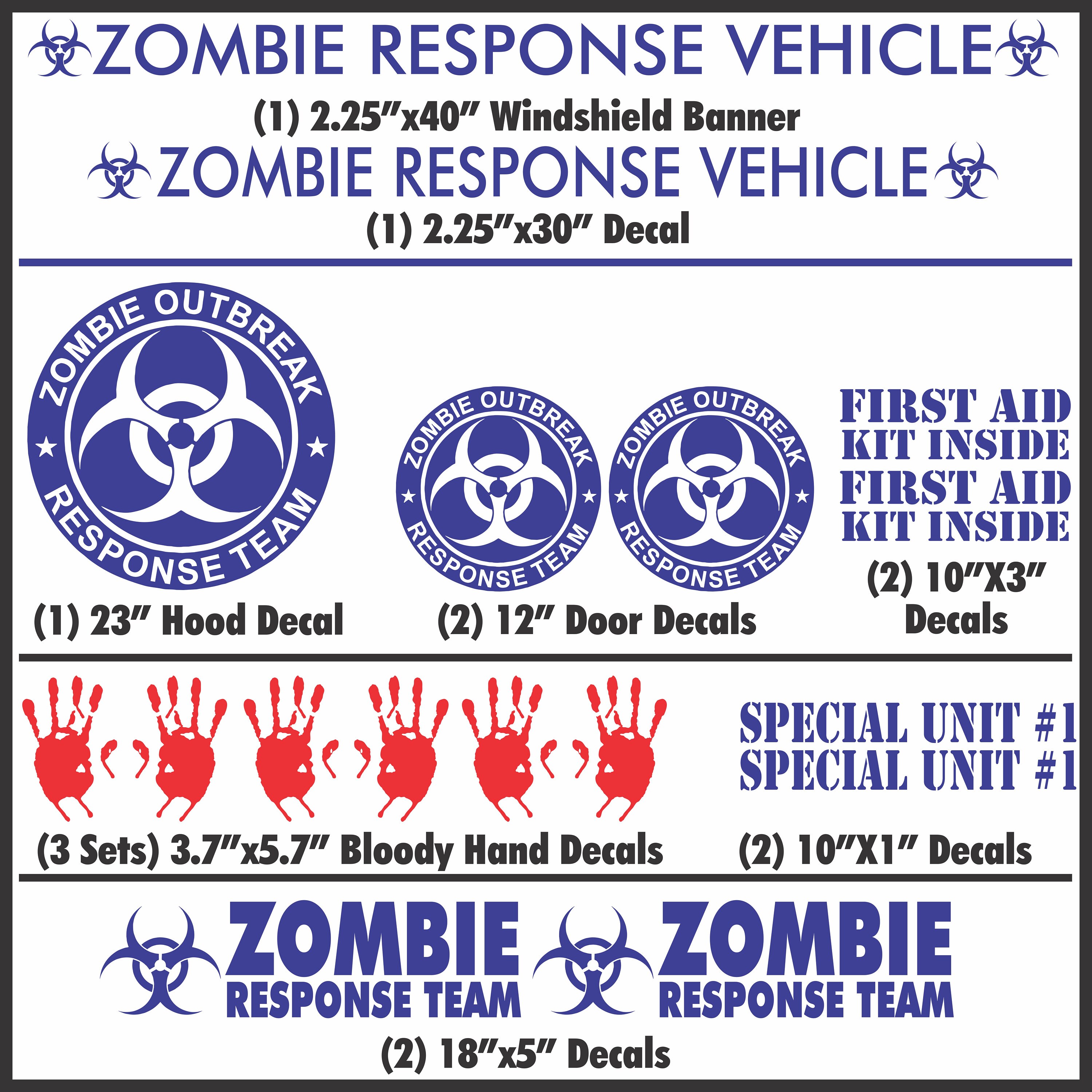 Zombie Outbreak Response Team Sticker Decal Self Adhesive Vinyl - Foto 11