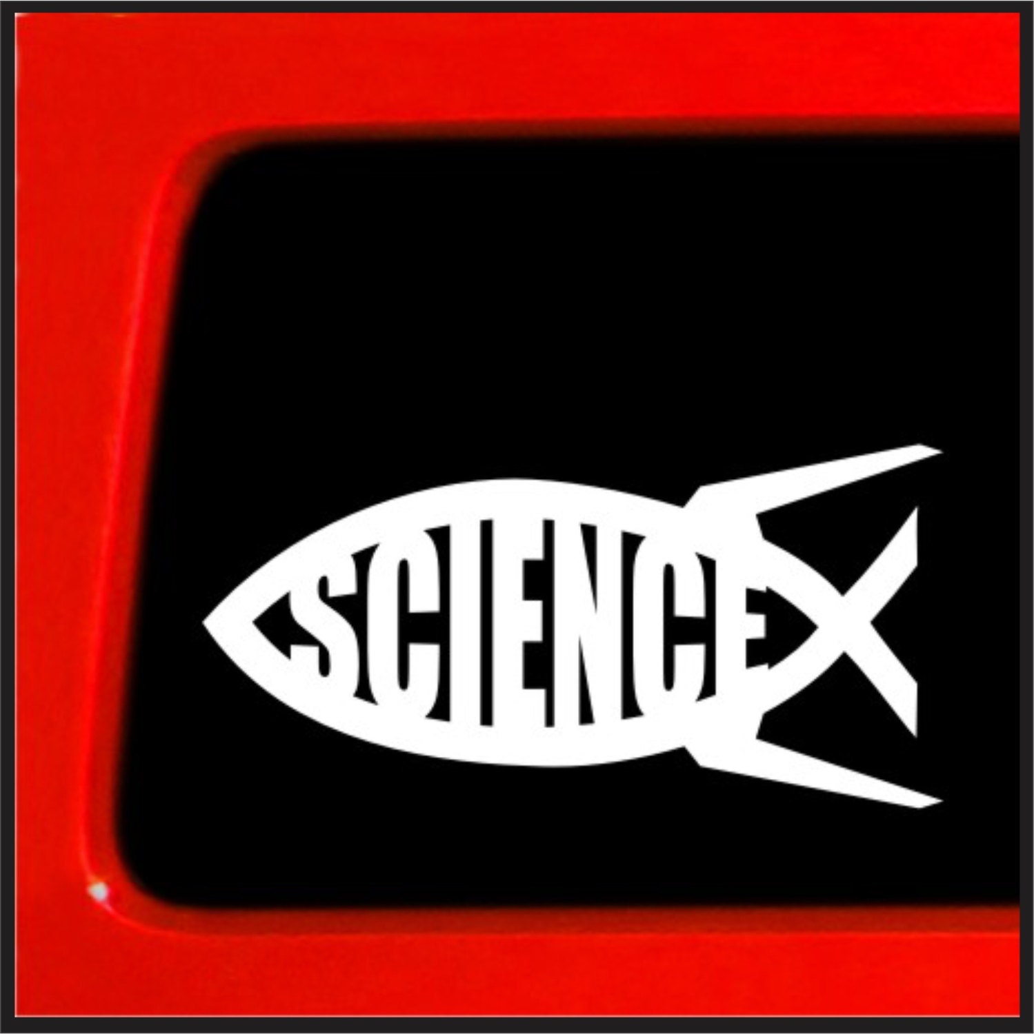 Science Fish Sticker Sticker Connection | Science Jesus Fish Bumper Sticker Decal for Car ...