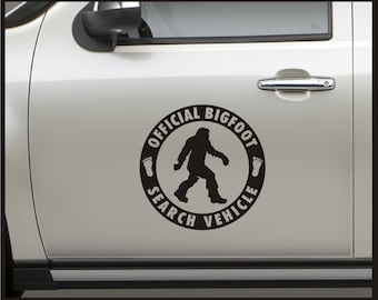 Official Bigfoot Search Vehicle - SET Sticker Vinyl Decal Sasquatch car truck Yeti Offroad Funny-  14&quot;x14&quot;
