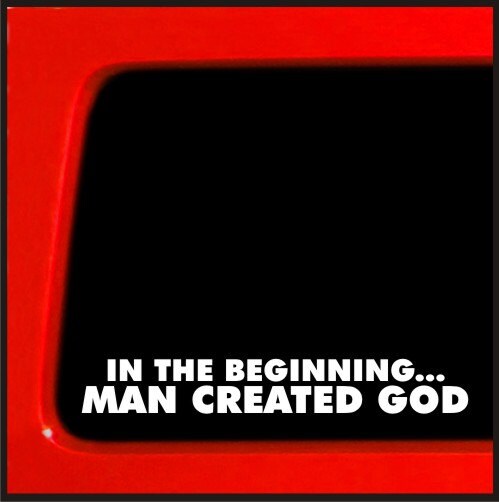 In the Beginning Man Created God Vinyl Aufkleber Darwin, Charles Darwin,  Atheist, Evolution, Atheismus, Religion, Autoaufkleber Big Bang -   Österreich
